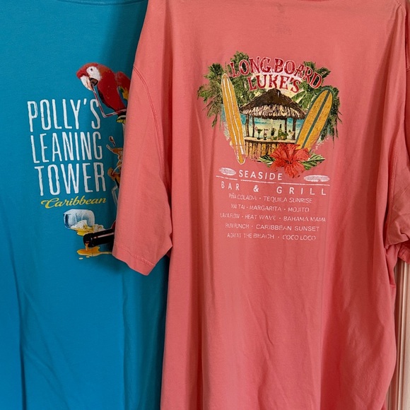 Caribbean Men's Short Sleeve Tees White Green Blue 4XT - Picture 5 of 5